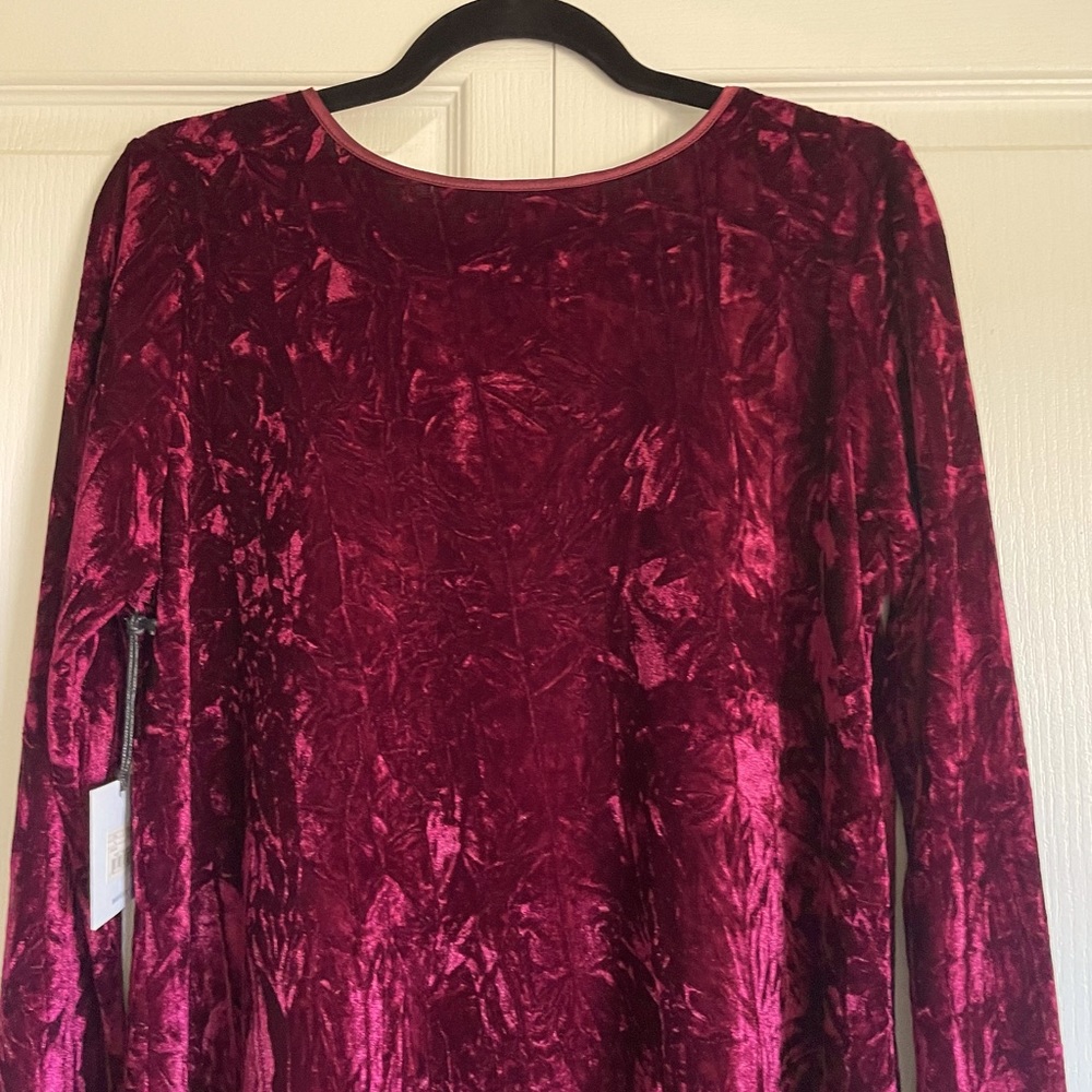 NWT Jack by BB Dakota Women’s Long Sleeve Crushed Velvet Dress Merlot - Medium - Picture 5 of 9